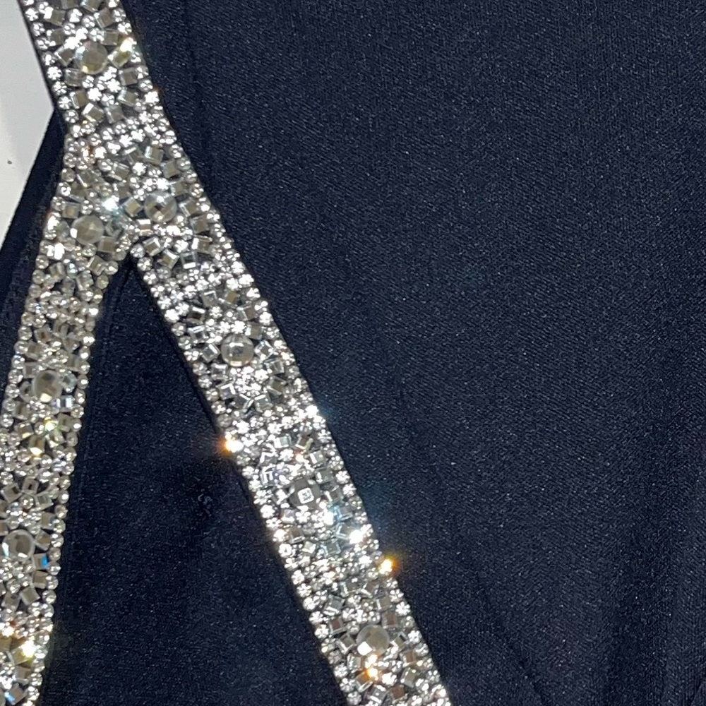 Rhinestones HIGH NECK SIDE RUCHED GOWN size 8 nwot - Picture 13 of 14